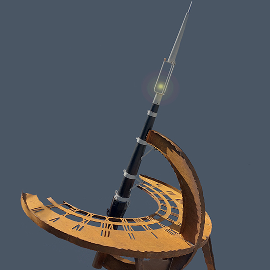 Nautisch cortenstalen beeld van een compas